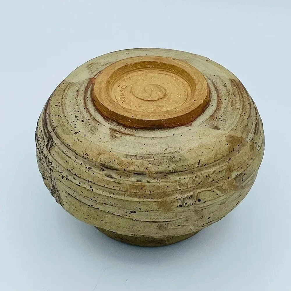 Hand made Art Pottery Scratch Marks Decorative Pot Planter signed Alonso